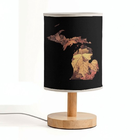 Michigan Autumn Fall Leaves Fabric Lamps