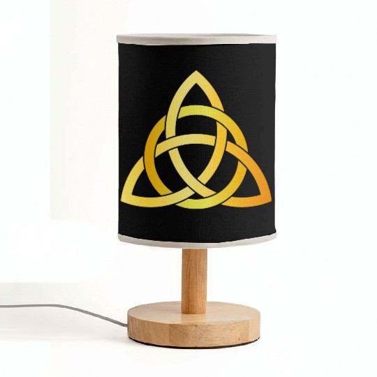 Original Triquetra circle celtic knot gold Fabric Lamps