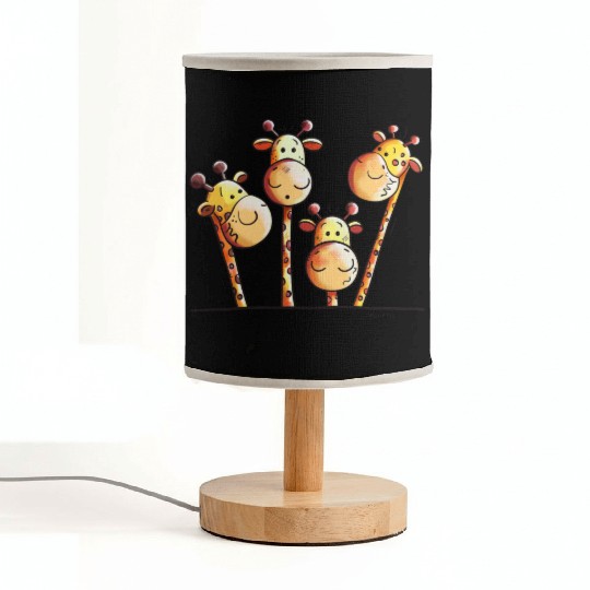 Giraffe Family - Giraffes - Kids - Comic -Gift Fabric Lamps