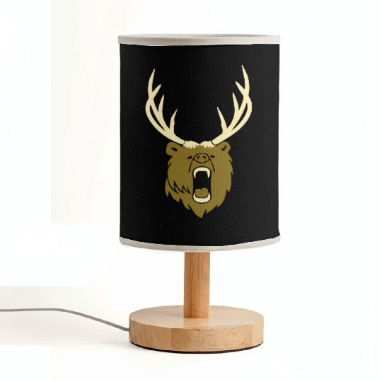 The beer - Grizzly with antlers (2c) Fabric Lamps