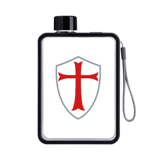 knights templar shield Flat Water Bottles