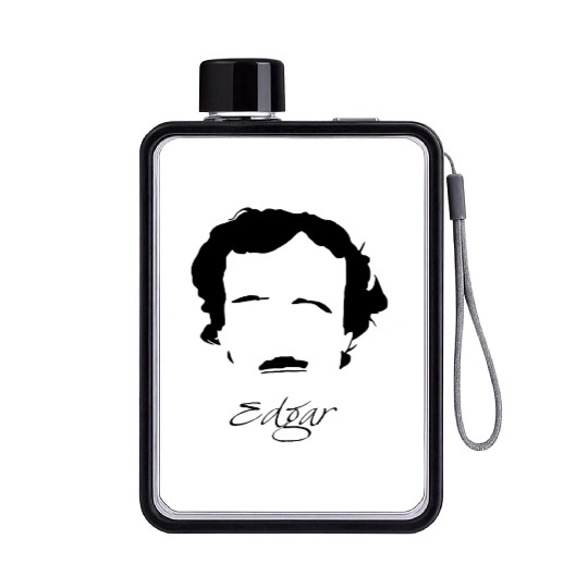 Edgar Allan Poe Silhouette & Hirsute Flat Water Bottles