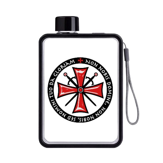 Cross Knights Templar Flat Water Bottles