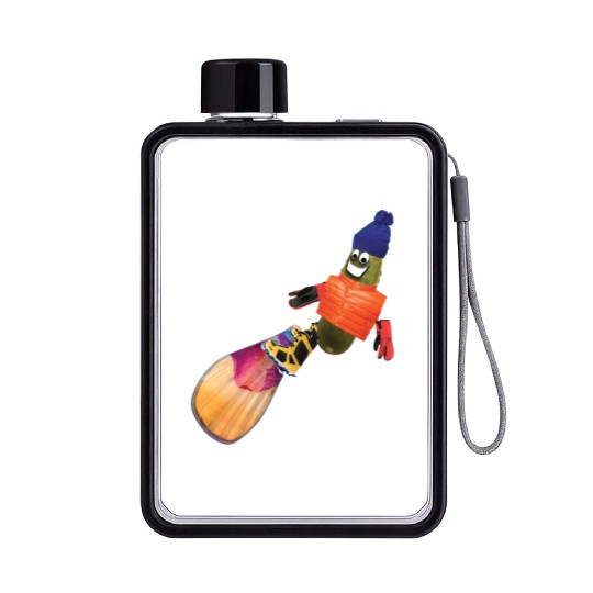 Snowboard Pickle Flat Water Bottles