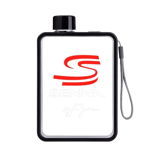 ayrton senna logo Flat Water Bottles