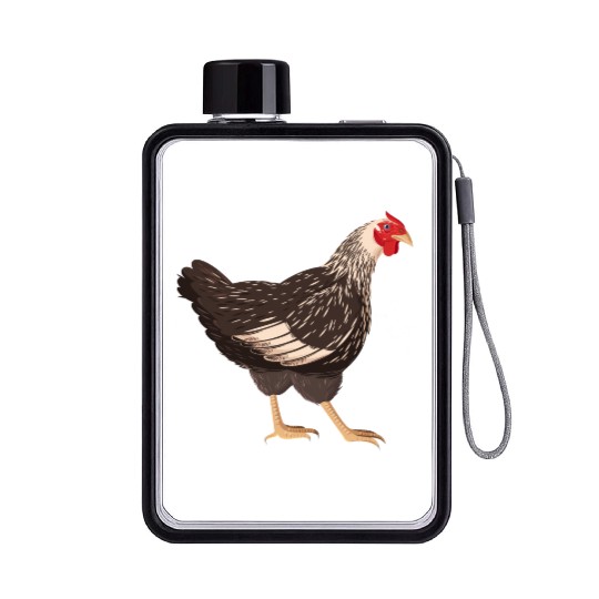 Realistic chicken Flat Water Bottles