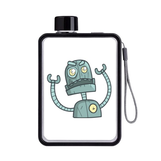 Angry robot Flat Water Bottles