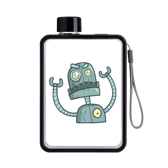 Angry robot Flat Water Bottles
