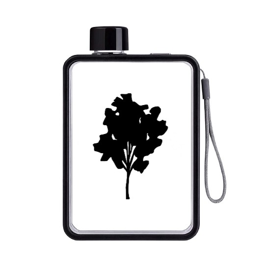 tree silhouette Flat Water Bottles