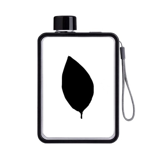 apple tree leaf silhouette Flat Water Bottles