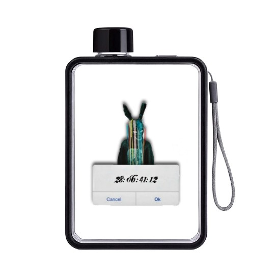 DONNIE DARKO COUNT DOWN TIME ALERT WITH BUNNY MAN Flat Water Bottles