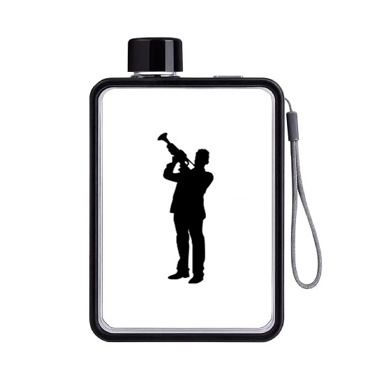 Trumpet Player Flat Water Bottles