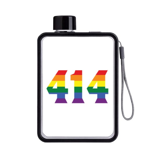 Gay Pride 414 Milwaukee Area Code Flat Water Bottles