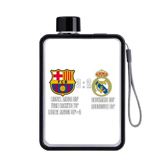 FC Barcelona 3 - 2 Real Madrid Flat Water Bottles