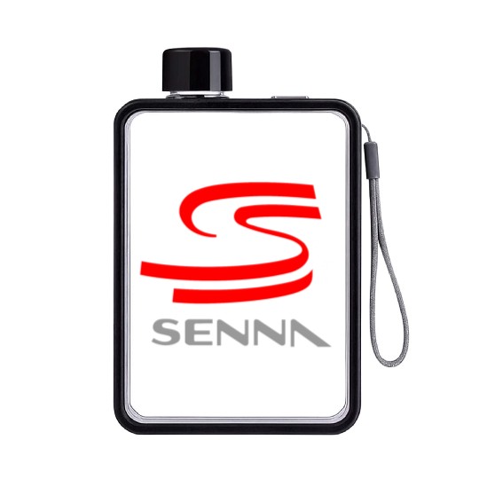ayrton senna Flat Water Bottles
