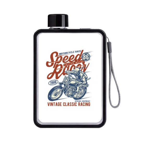 Speed Racer Vintage Classic Racing Flat Water Bottles