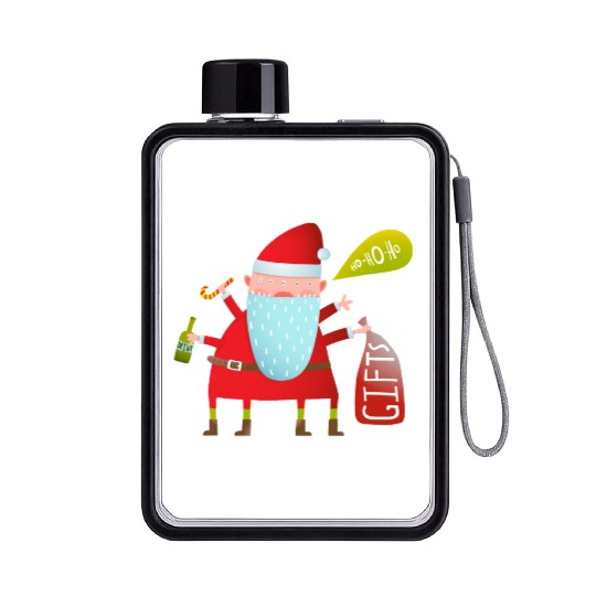 Santa Claus Flat Water Bottles