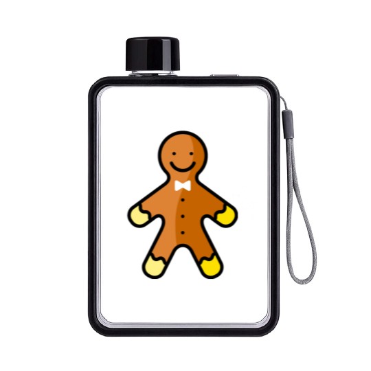 Gingerbread man Flat Water Bottles