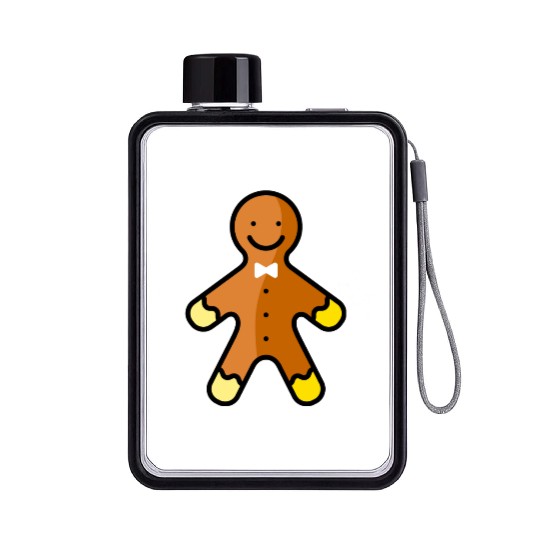 Gingerbread man Flat Water Bottles