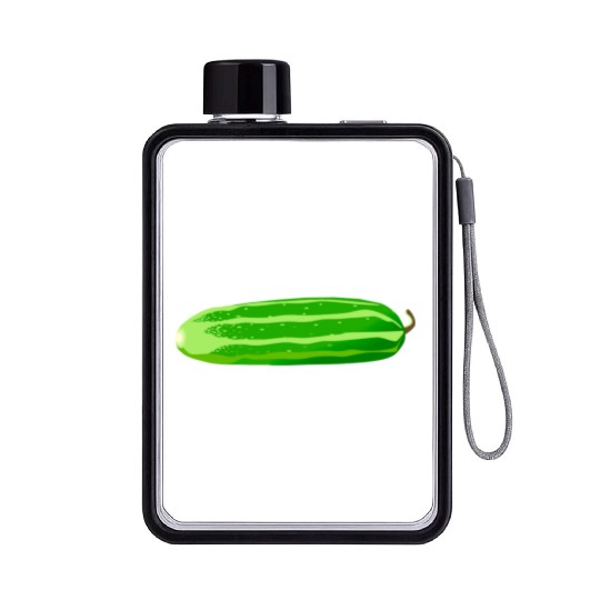 gurken cucumber cucumbers veggie gemuese vegetable Flat Water Bottles