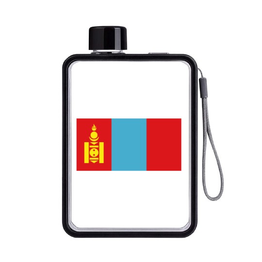 flag mongolia Flat Water Bottles