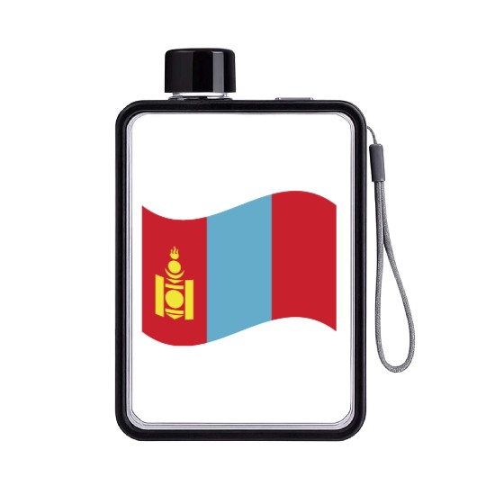 flag mongolia Flat Water Bottles