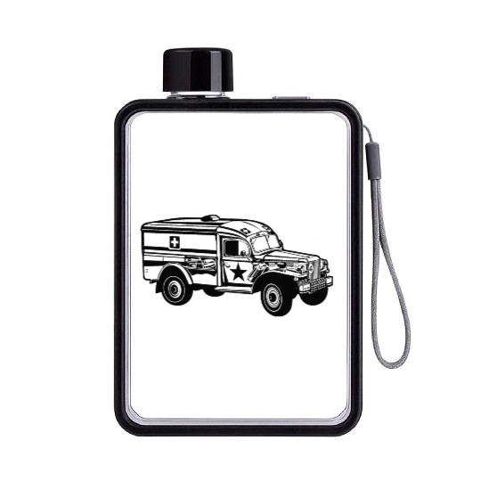 US army ambulance Flat Water Bottles
