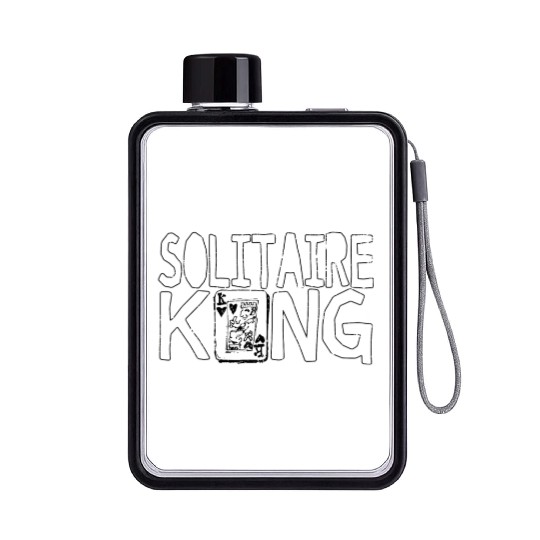 Solitaire King Card Games Fun Flat Water Bottles