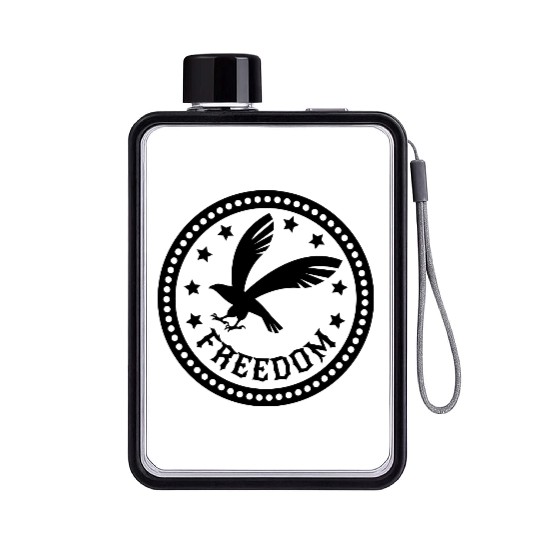 Emblem eagle and freedom Flat Water Bottles
