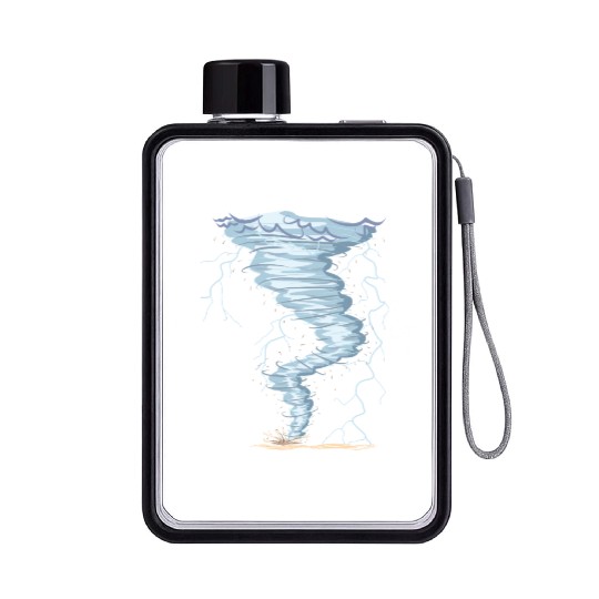 Weather Tornado whirlwind Storm Hunter cool design Flat Water Bottles