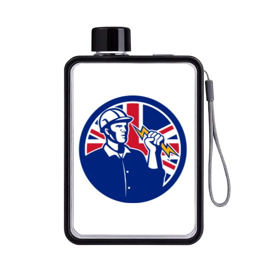 British Power Lineman Flat Water Bottles