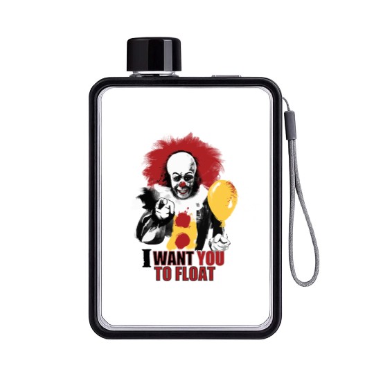 Creepy Pennywise LIGHT Version Art Character Flat Water Bottles