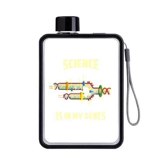 Biology Science Is In My Genes DNA Teacher Student Flat Water Bottles