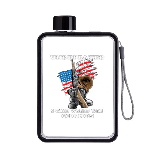Undefeated World war 2 veteran Flat Water Bottles