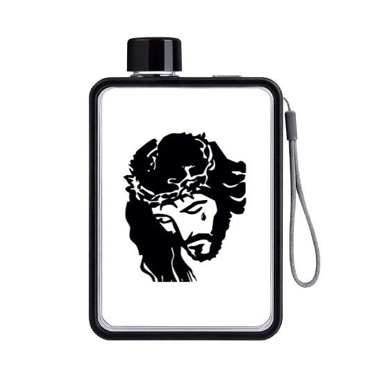 JESUS CROWN OF THORNS Flat Water Bottles