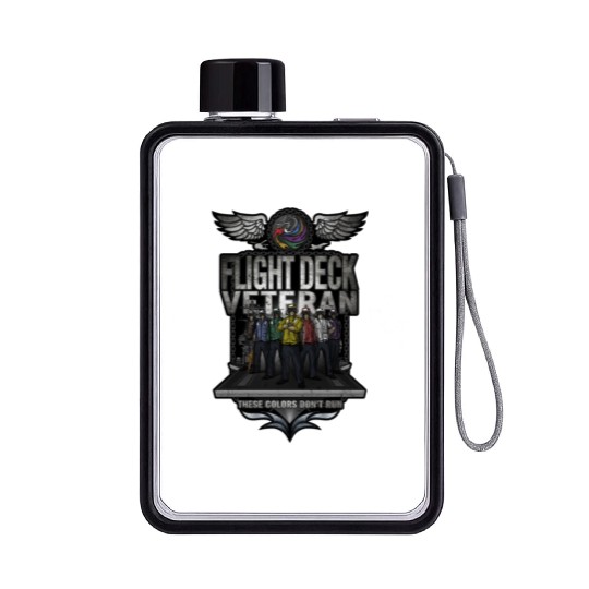 Flight Deck Veteran "These Colors Don't Run" Flat Water Bottles