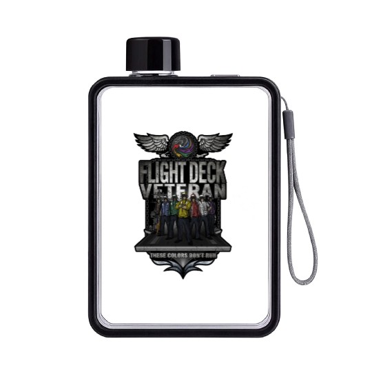 Flight Deck Veteran "These Colors Don't Run" Flat Water Bottles