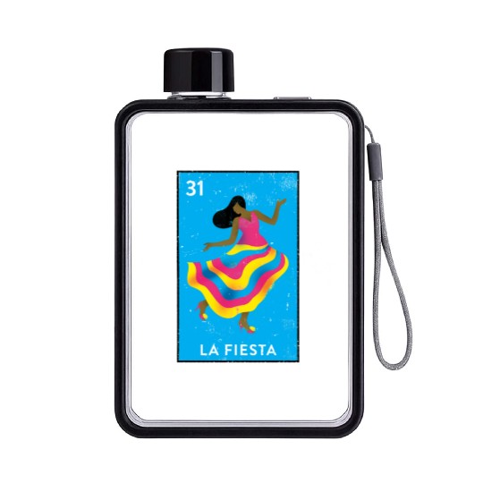 La Fiesta Mexican Loteria Bingo Card Flat Water Bottles