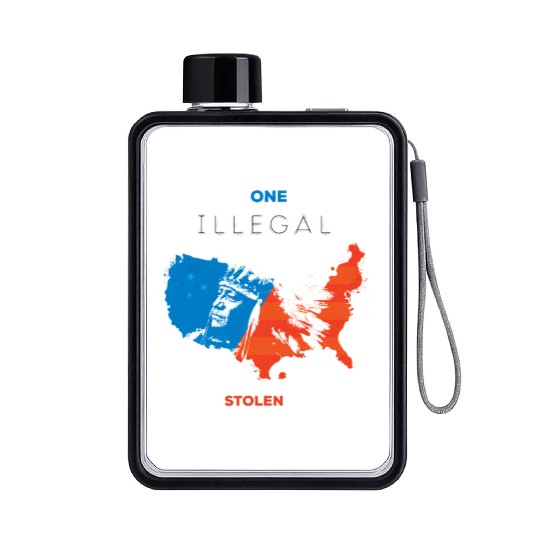 No One Is Illegal on Stolen Land Flat Water Bottles