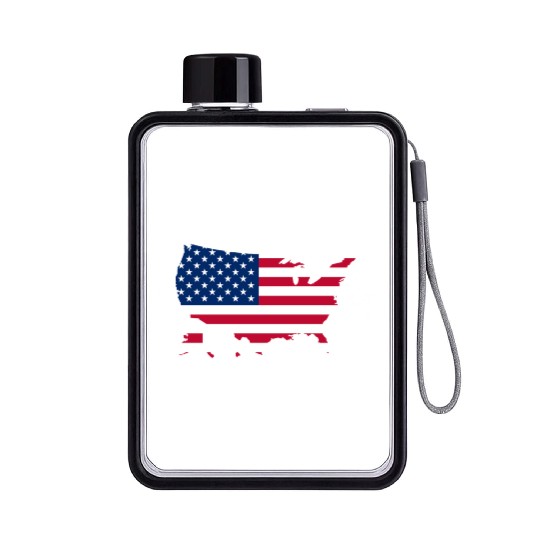 merica back to back soccer Flat Water Bottles