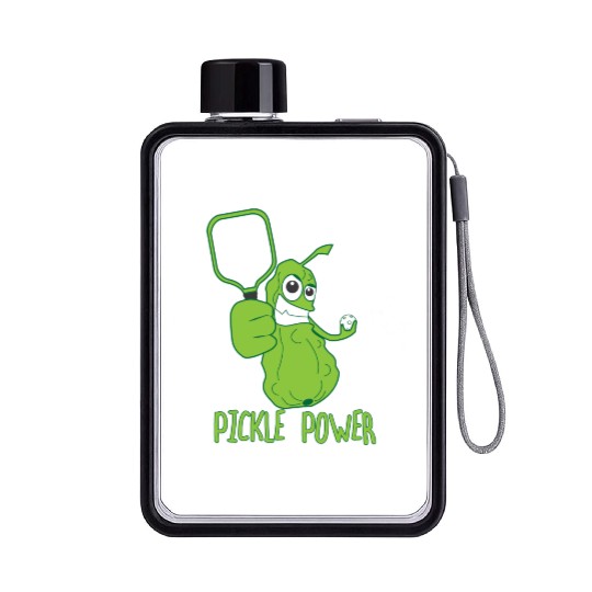 Pickleball Funny Pickle Power Flat Water Bottles