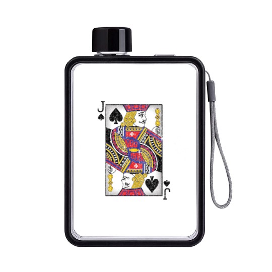 jack of spades playing card Flat Water Bottles