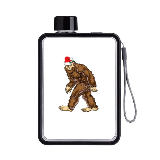 Bigfoot Christmas Flat Water Bottles Boys Kids Youth Women Men