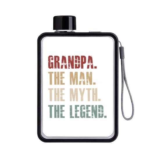 grandpa the man the myth the legend Flat Water Bottles
