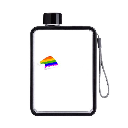 Merry Christmas LGBT Gay Pride Rainbow Flat Water Bottles