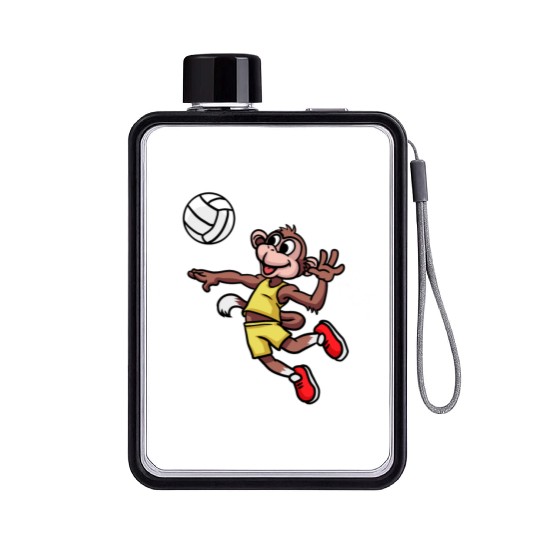 Volleyball Monkey Sport Handball Active Sport Flat Water Bottles