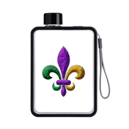 Mardi Gras New Orleans SaintsFleur De Lis Bling Flat Water Bottles