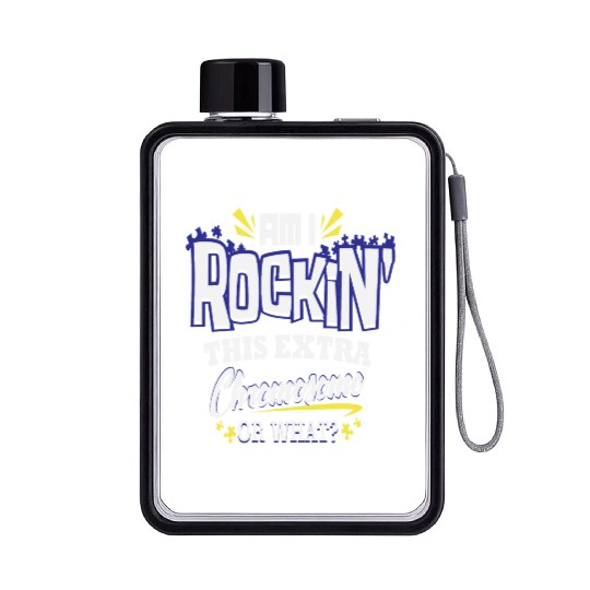 Down Syndrome Awareness Support Trisomy 21 Gift Flat Water Bottles