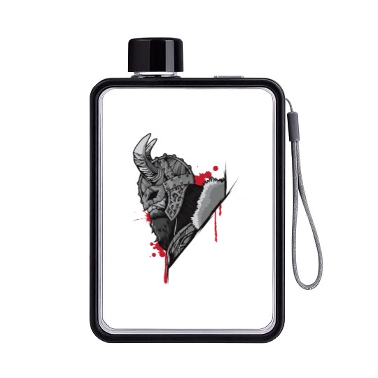 Viking Warrior | Raven Odin Valhalla Valknut Loki Flat Water Bottles
