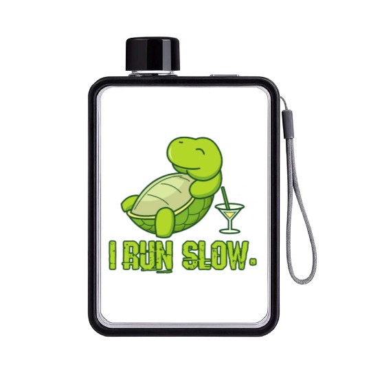 I'm slowly running turtle gift Flat Water Bottles